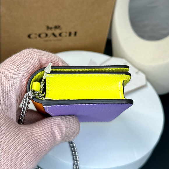 NEW! Coach Colorblock Leather Mini Wallet On a Chain - Picture 10 of 17
